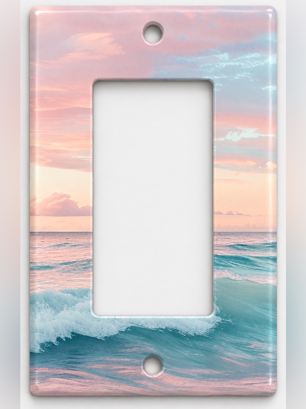 Handmade Pastel Ocean Sunset Rocker Light Switch Cover Beach Decor